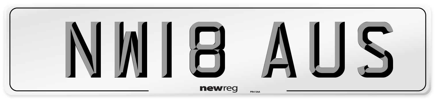 NW18 AUS Number Plate from New Reg